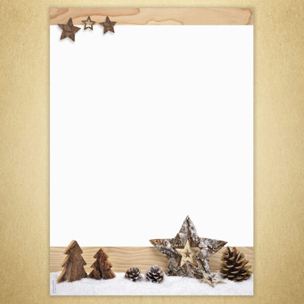 Weihnachtsbrief Holz im Schnee