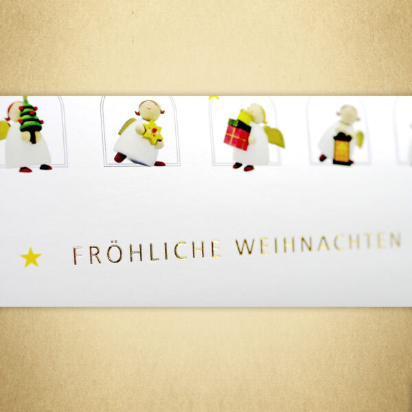 Weihnachtskarte Engelboten mit Gold-Prägung - Image 2