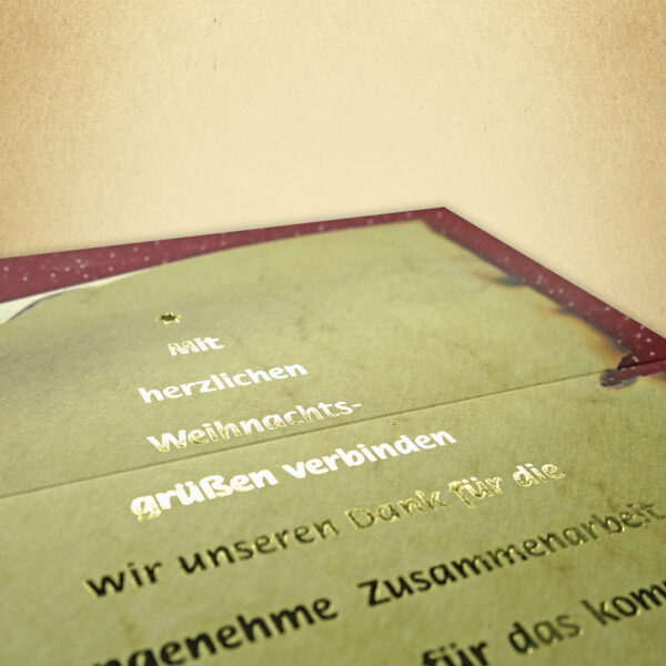 Faltbrief Spanbäumchen mit Goldglanztext - Image 2