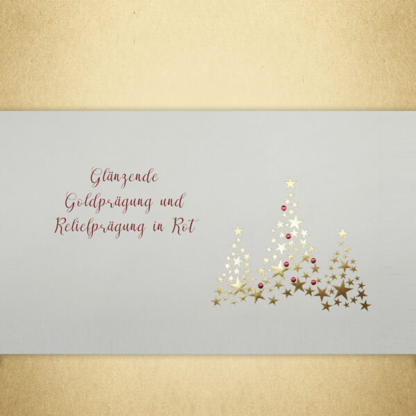 Weihnachtsbrief Goldbäumchen mit Glanzfolienprägung - Image 2