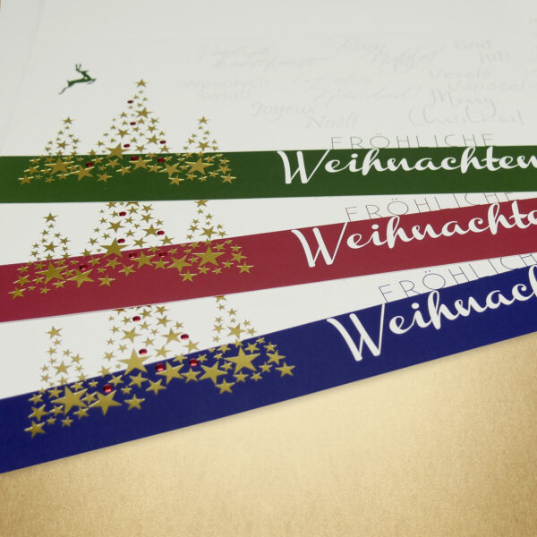 Weihnachtskarte Goldbäumchen rot (Glanzfolienprägung) - Image 3